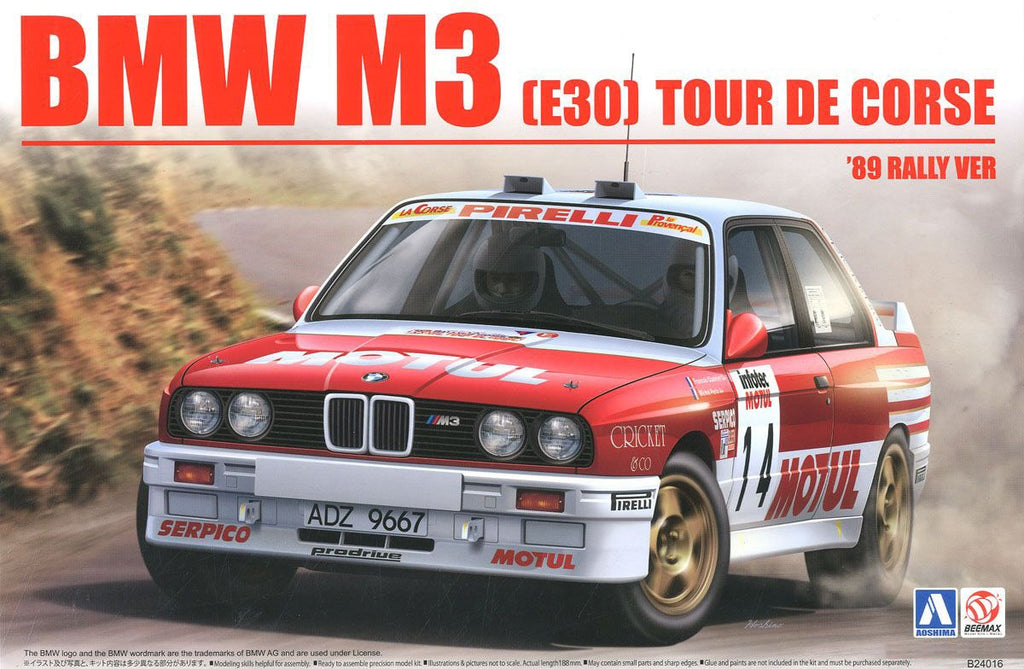 Beemax 1/24 BMW M3-E30 tour de corse 1989 "motul" #9 BX24016