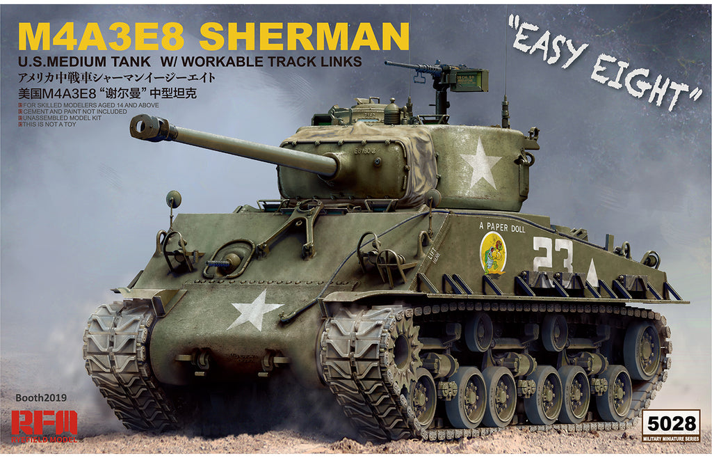 Ryefield Models 1/35 M4A3E8 SHERMAN "Easy Eight" with workable track links RM5028