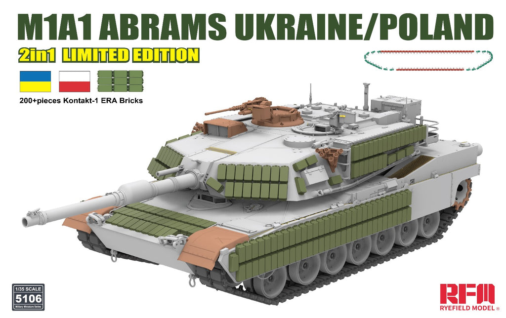 Ryefield Models 1/35 M1A1 ABRAMS UKRAINE/POLAND 2 in 1 Ltd Edition RM5106