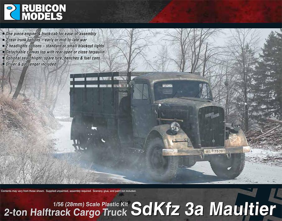 Rubicon Models 1/56 280046 - SdKfz 3a Maultier 2 ton Half-Track Cargo Truck