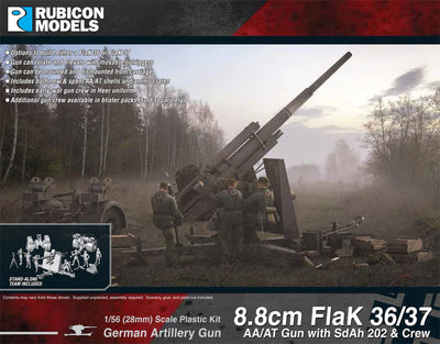 Rubicon Models 1/56 280069 - 8.8cm Flak 36/37 AA/AT Gun with SdAh 202 & Crew