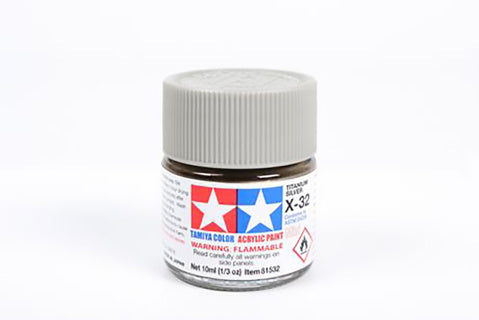 Tamiya 10ml Acrylic Paint X-32 Titan Silver